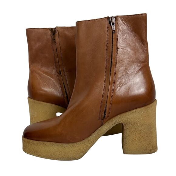 Seychelles Navigate Side Zip Women's Platform Brown Boots Size 9 - Picture 2 of 13